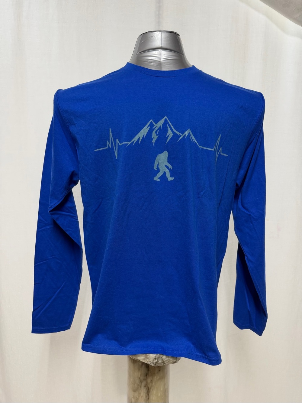 Port & Company Men's Bigfoot Mountain Heartbeat Long Sleeve Tee Royal Blue 1753